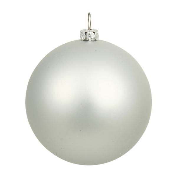 4" Silver Matte Ball Ornament (6 pack)