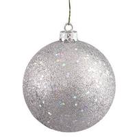 View 4" Silver Sequin Finish Ball Ornament (6 pack)