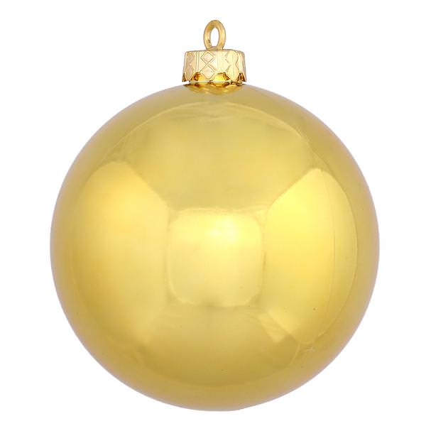 4" Gold Shiny Ball Ornament (6 pack)