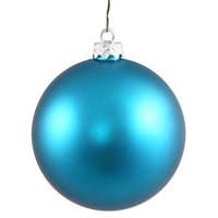 Vickerman 4" Turquoise Matte Ball Ornament (6 pack)