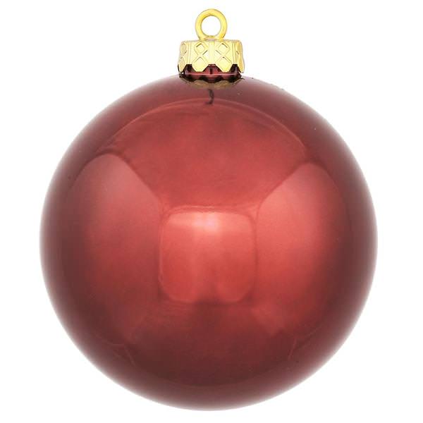 4" Wine Shiny Ball Ornament (6 pack)