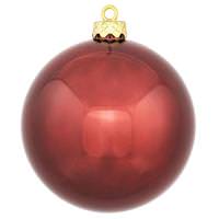 View 4" Wine Shiny Ball Ornament (6 pack)