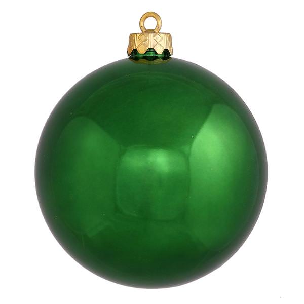 4" Emerald Shiny Ball Ornament (6 pack)