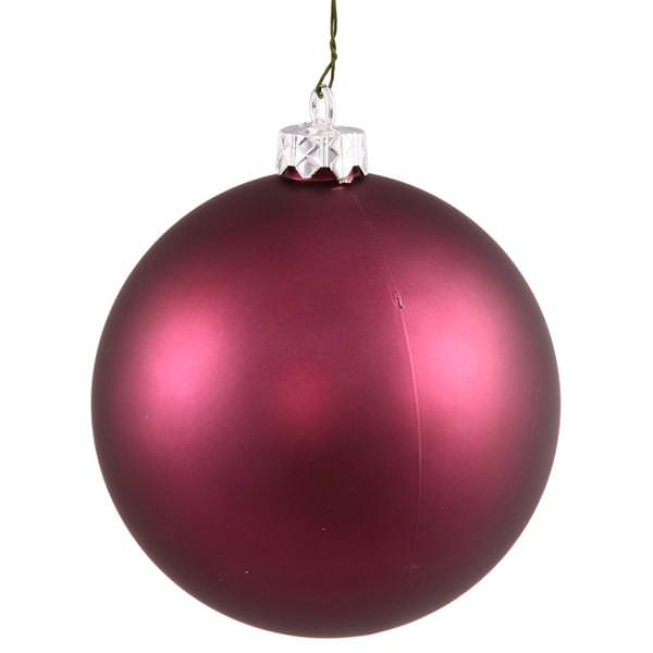 4" Plum Matte Ball Ornament (6 pack)