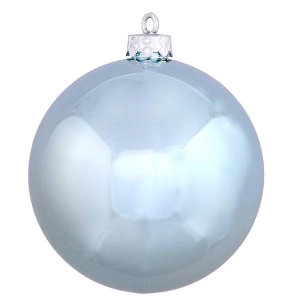 4" Baby Blue Shiny Ball Ornament (6 pack)