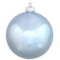 View 4" Baby Blue Shiny Ball Ornament (6 pack)