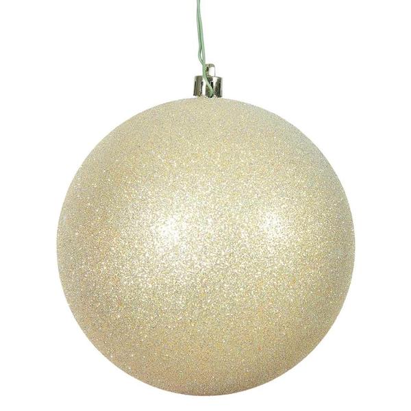 4" Champagne Sequin Ball Ornament (6 pack)