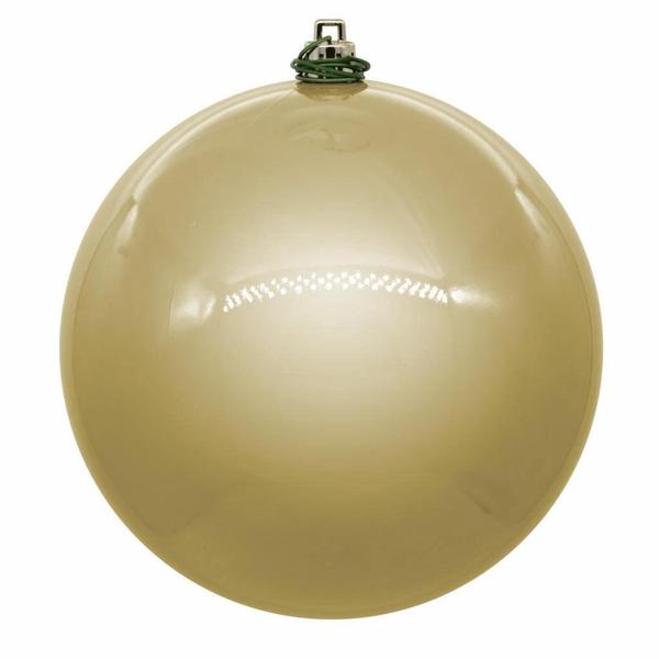 4" Champagne Shiny Ball Ornament (6 pack)