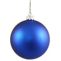 Vickerman 4.75" Blue Matte Ball Ornament (4 pack)