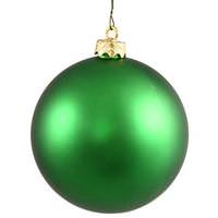 Vickerman 4.75" Green Matte Ball Ornament (4 pack)