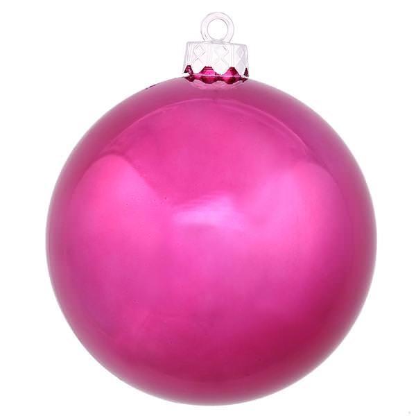 4.75" Magenta Shiny Ball Ornament (4 pack)
