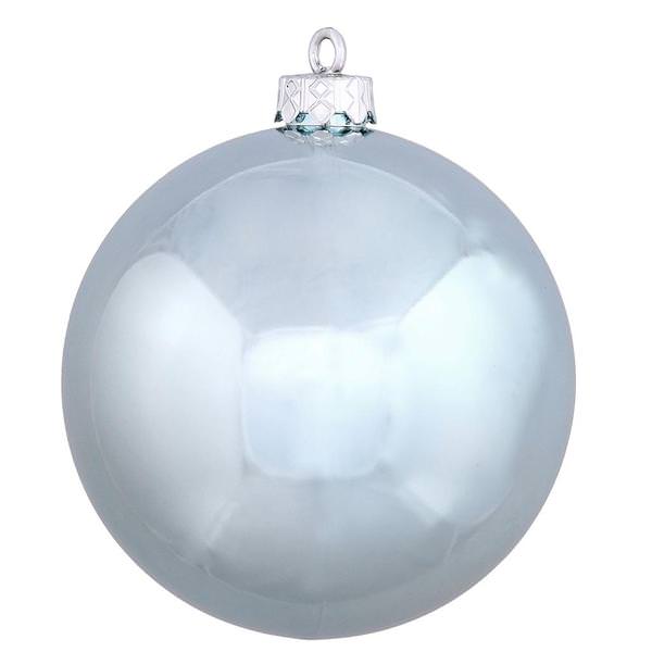 4.75" Baby Blue Shiny Ball Ornament (4 pack)