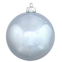 View 4.75" Baby Blue Shiny Ball Ornament (4 pack)