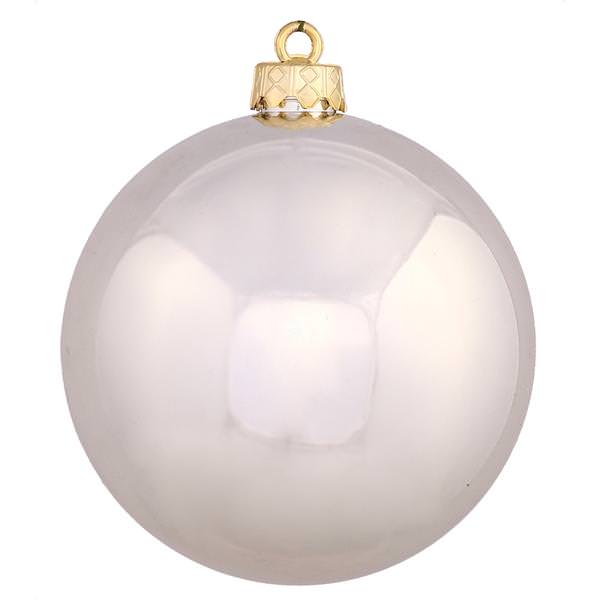 4.75" Champagne Shiny Ball Ornament (4 pack)