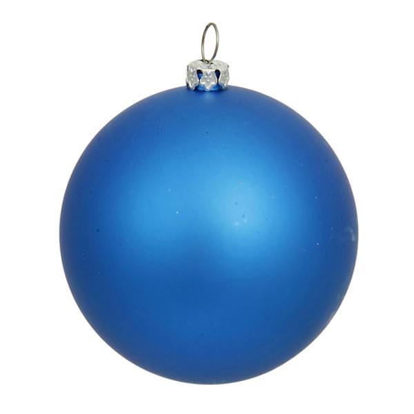 6" Blue Matte Ball Ornament (4 pack)