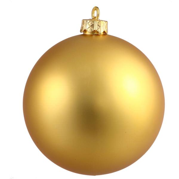 6" Gold Matte Ball Ornament (4 pack)