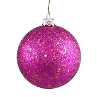 Vickerman 6" Magenta Sequin Ball Ornament (4 pack)