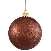 Vickerman 6" Mocha Sequin Ball Ornament (4 pack)