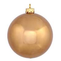 Vickerman 6" Mocha Shiny Ball Ornament (4 pack)