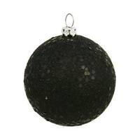 View 6" Black Sequin Ball Ornament (4 pack)