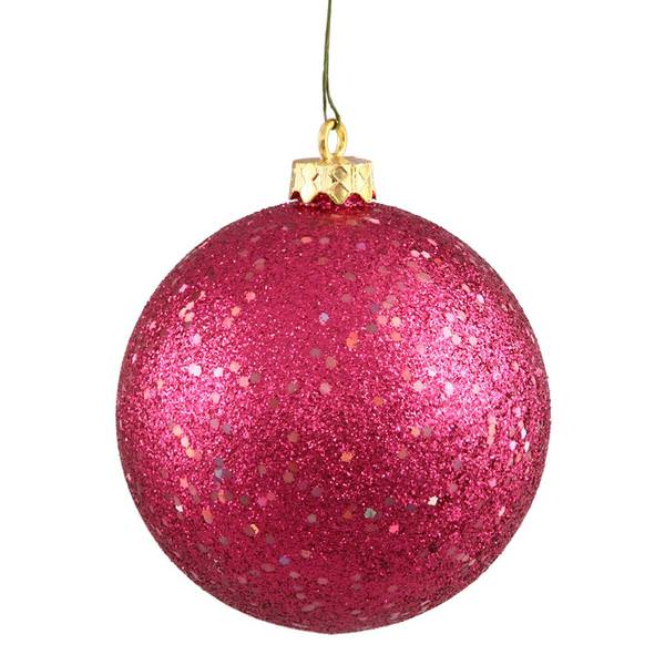 6" Wine Sequin Ball Ornament (4 pack)