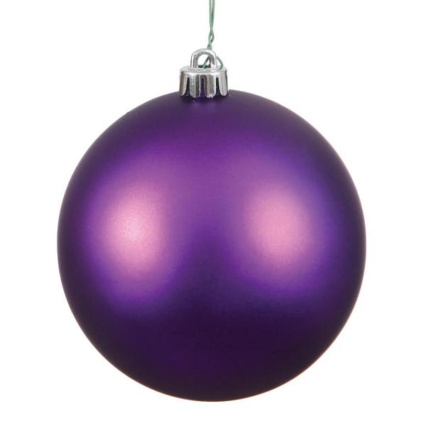 6" Plum Matte Ball Ornament (4 pack)