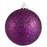 View 6" Plum Sequin Ball Ornament (4 pack)