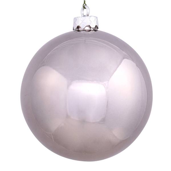 6" Pewter Shiny Ball Ornament (4 pack)