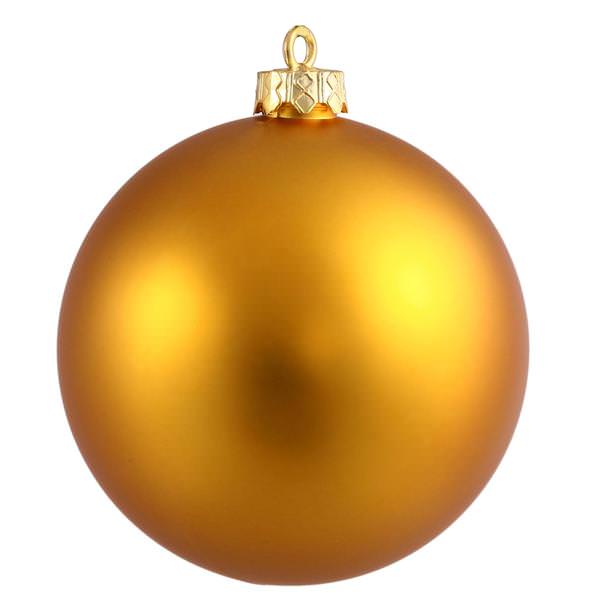 6" Antique Gold Matte Ball Ornament (4 pack)
