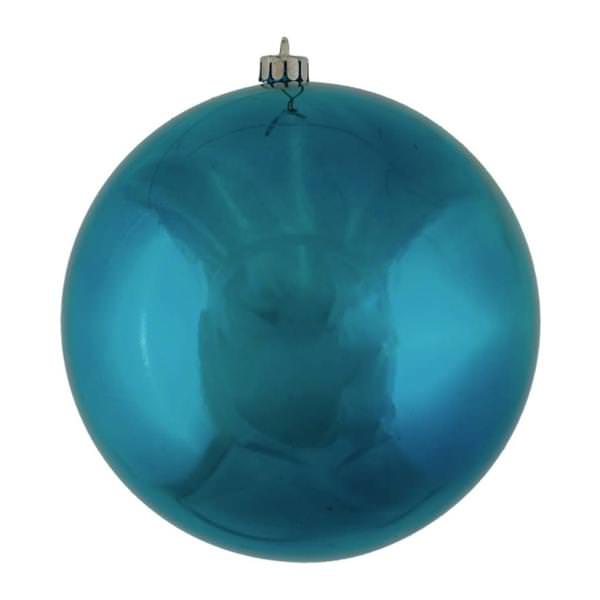 6" Sea Blue Shiny Ball Ornament (4 pack)