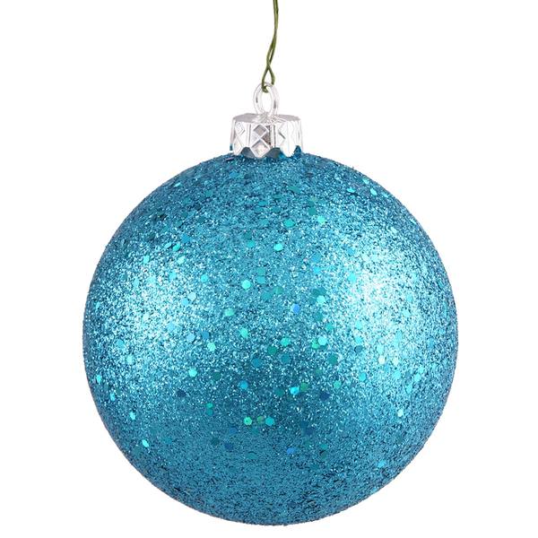8" Turquoise Sequin Ball Ornament