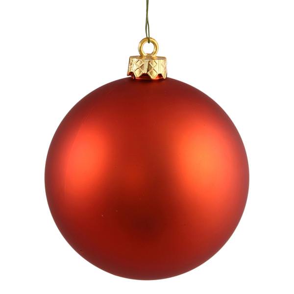 8" Burnished Orange Matte Ball Ornament
