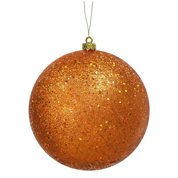 8" Burnished Orange Sequin Ball Ornament