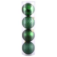 View 8" Emerald Shiny Matte Glitter Sequin Ball Ornament (4 pack)