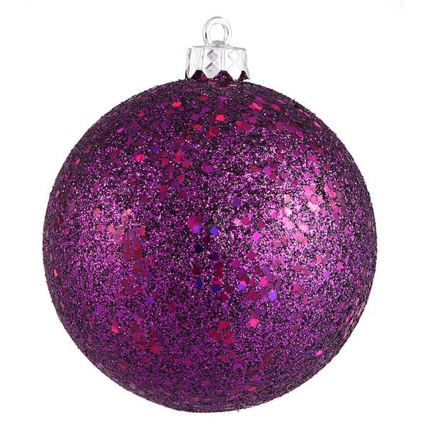 8" Plum Sequin Ball Ornament
