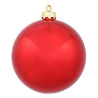 View 6" Red Shiny Ball Ornament (4 pack)