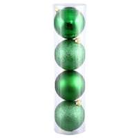 Vickerman 10" Green Shiny Matte Glitter Sequin Ball Ornament (4 pack)