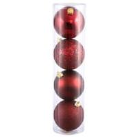 Vickerman 10" Burgundy Shiny Matte Glitter Sequin Ball Ornament (4 pack)