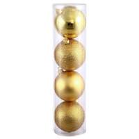 Vickerman 10" Gold Shiny Matte Glitter Sequin Ball Ornament (4 pack)