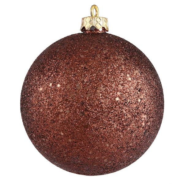 10" Chocolate Sequin Ball Ornament