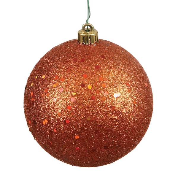 10" Burnished Orange Sequin Ball Ornament