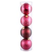 View 10" Wine 4 Finish Matte / Shiny / Sequin / Glitter Ball Ornament (set of 4)
