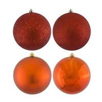 Vickerman 10" Copper 4 Assorted Finish Ball Ornament (set of 4)