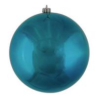 Vickerman 12" Sea Blue Shiny Ball Ornament