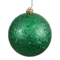 View 12" Green Sequin Ball Ornament
