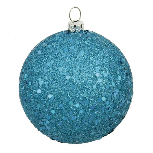 12" Turquoise Sequin Ball Ornament