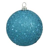 Vickerman 12" Turquoise Sequin Ball Ornament