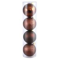 Vickerman 12" Chocolate Shiny Matte Glitter Sequin Ball Ornament (4 pack)