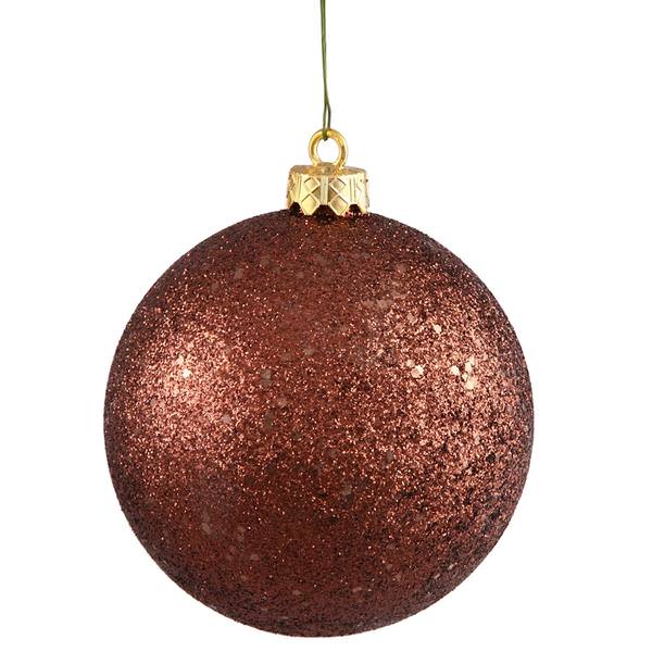 12" Mocha Sequin Ball Ornament