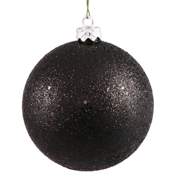 12" Black Sequin Ball Ornament